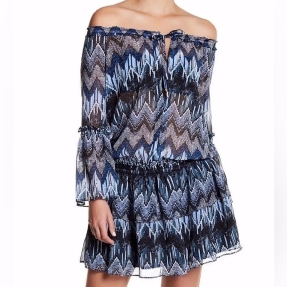 RED CARTER Indigo Blues Chiffon Beach Coverup Tunic - Picture 5 of 15